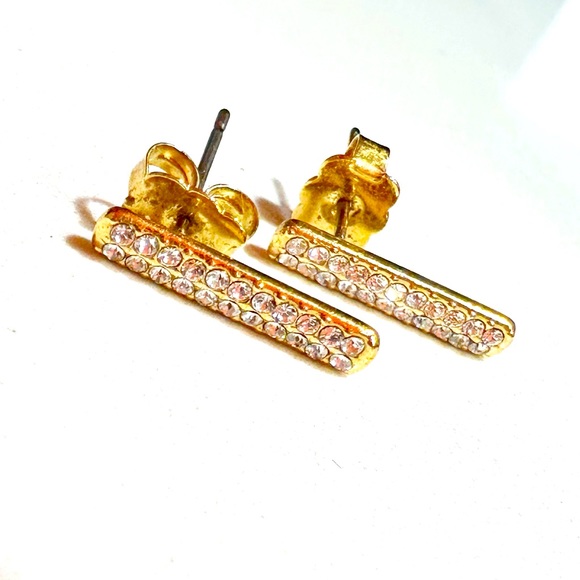 Nadri Jewelry - Nadri zirconia and gold tone post earrings.